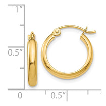 14k 2.75x12mm Round Tube Hoop Earrings