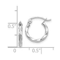 14k WG Twist Polished Hoop Earring