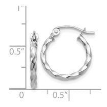 14k WG Twist Polished Hoop Earring