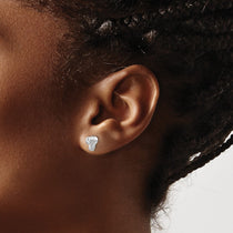 14k White Gold Elephant Earrings
