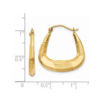 14k Polished, Satin and Diamond-cut Hoop Earrings