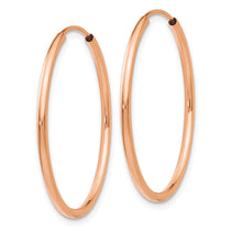 14k Rose Gold 1.5x26mm Polished Endless Tube Hoop Earrings