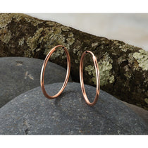 14k Rose Gold 1.5x26mm Polished Endless Tube Hoop Earrings