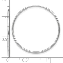 14k White Gold 1.2x30mm Polished Endless Tube Hoop Earrings