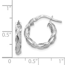 14K White Gold Twisted Rope Hoop Earrings