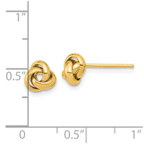 14K 6.5mm Polished Love Knot Post Earrings