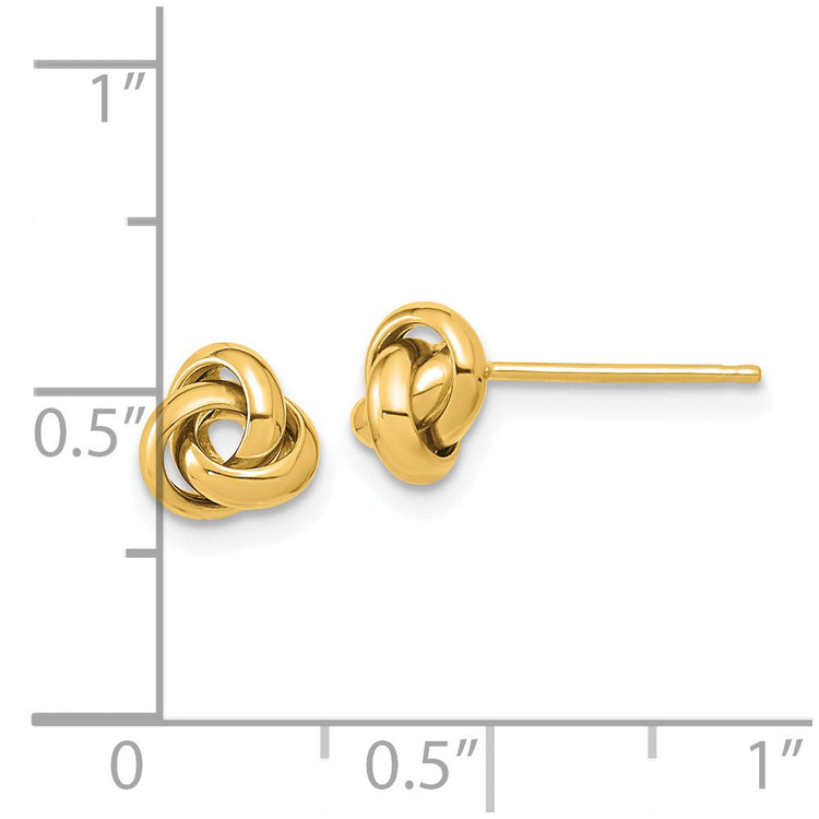 14K 6.5mm Polished Love Knot Post Earrings