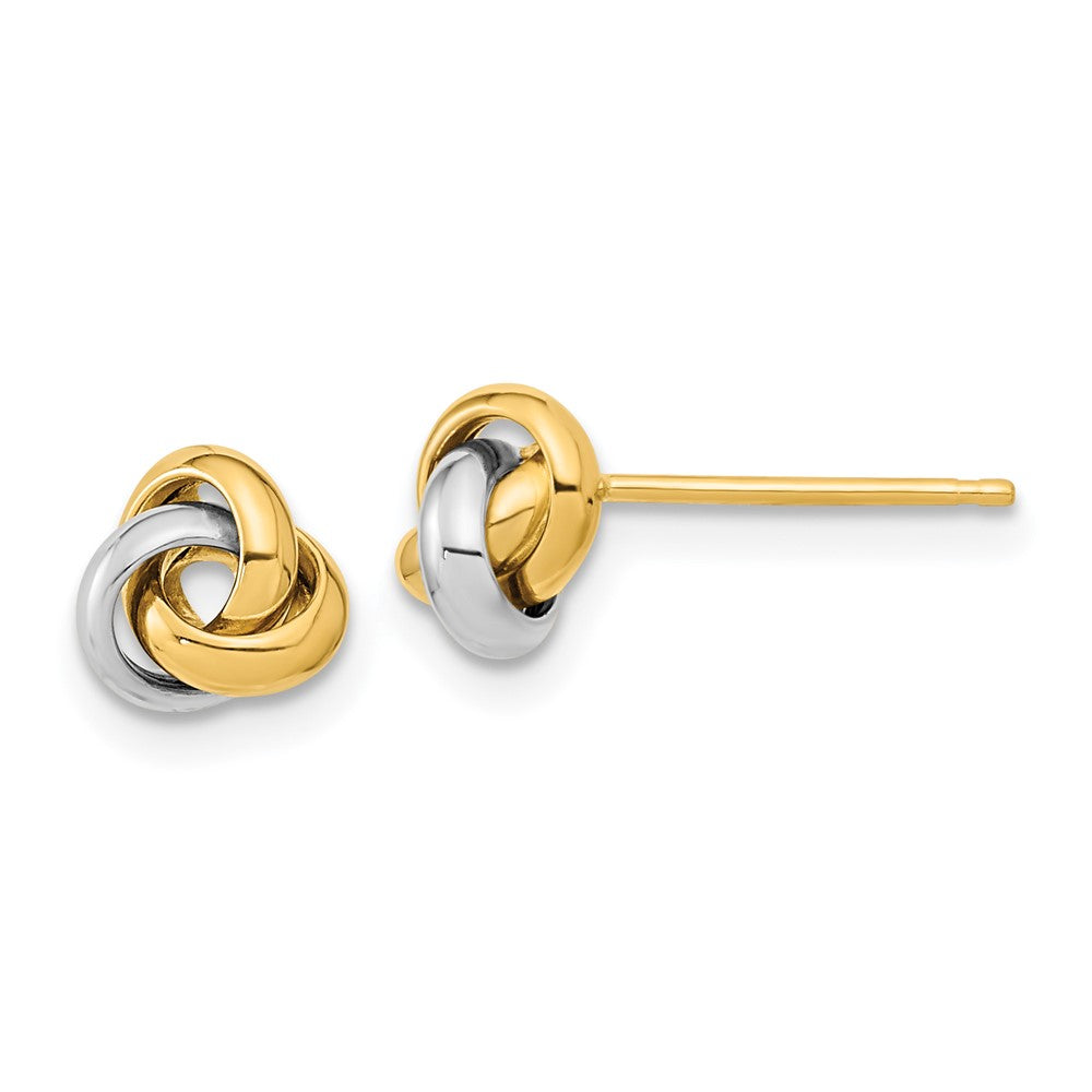 14k Two-tone 7mm Polished Love Knot Post Earrings