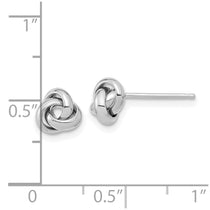 14k White Gold 6.5mm Polished Knot Post Earrings