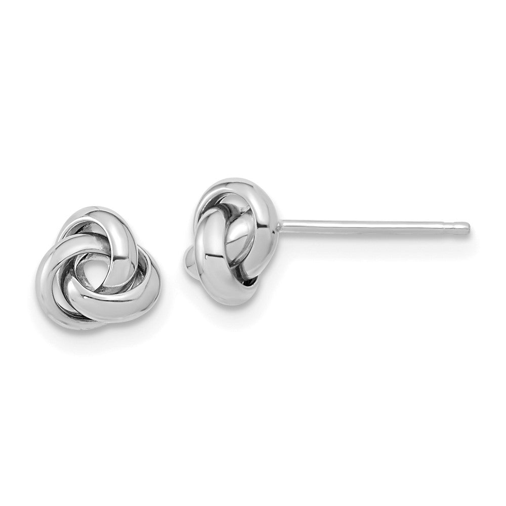 14k White Gold 6.5mm Polished Knot Post Earrings