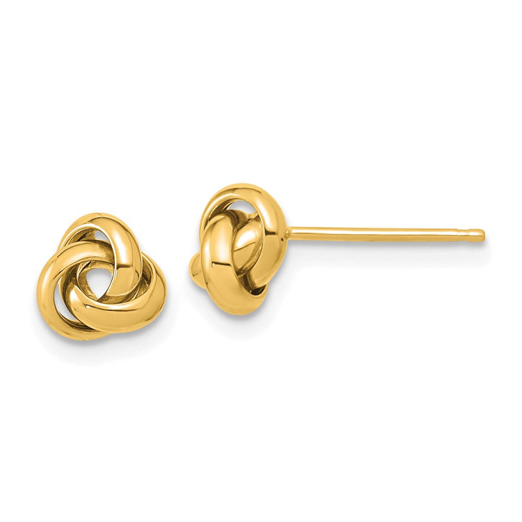 14K 6.5mm Polished Love Knot Post Earrings