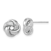 14k White Gold 10mm Polished Love Knot Post Earrings