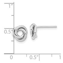 14k White Gold 8mm Polished Love Knot Post Earrings