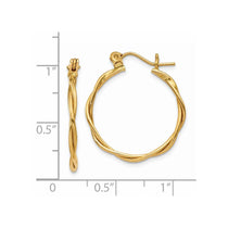 14k Polished Twisted Circle Hoop Earrings