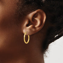 14K Twist Hollow Hoop Earrings