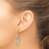 14k Two-tone Fancy Dangle Post Earrings