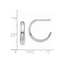 14k White Gold 3.5x17mm Polished J-Hoop Post Earrings