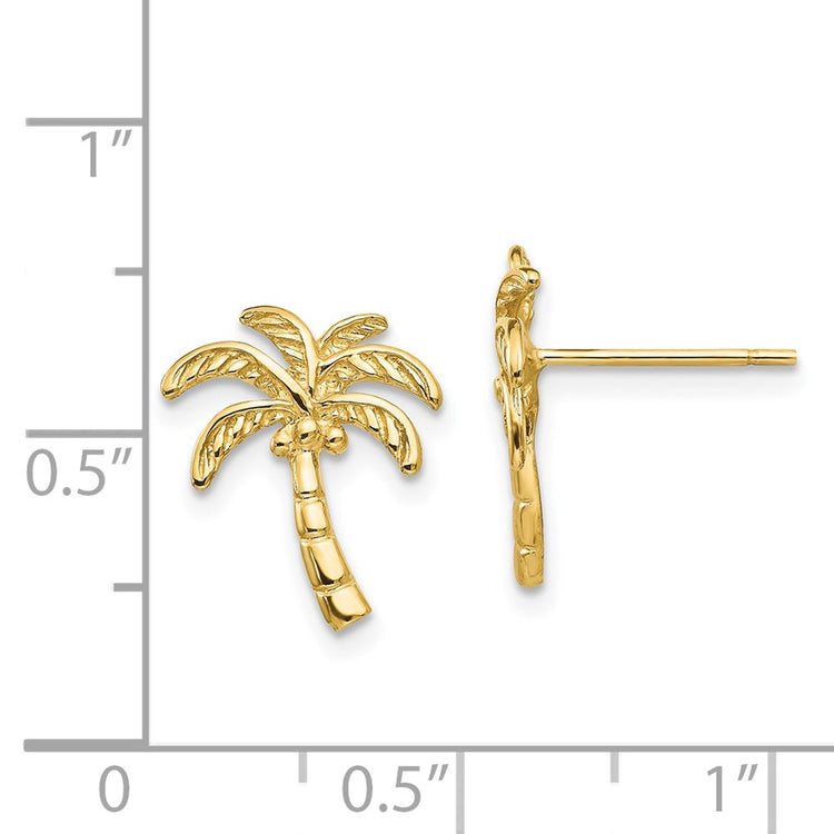 14k Polished Palm Tree Post Earrings