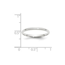 10k White Gold 2mm Lightweight Comfort Fit Wedding Band