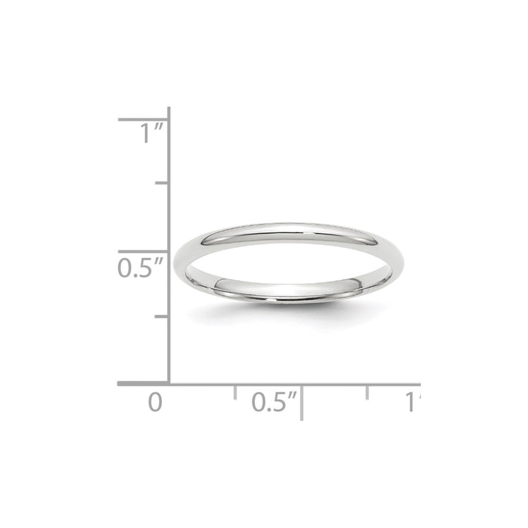 10k White Gold 2mm Lightweight Comfort Fit Wedding Band