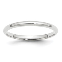10k White Gold 2mm Lightweight Comfort Fit Wedding Band