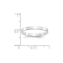 10k White Gold 2.5mm Lightweight Flat Wedding Band