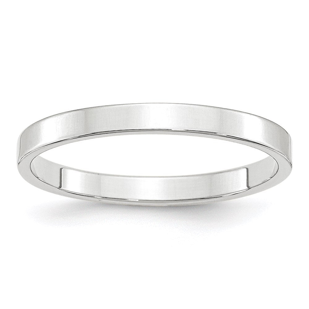 10k White Gold 2.5mm Lightweight Flat Wedding Band