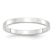 10k White Gold 2.5mm Lightweight Flat Wedding Band