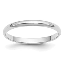 10k White Gold 2mm Half Round Wedding Band