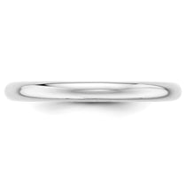 10k White Gold 2.5mm Half Round Wedding Band