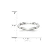 10k White Gold 2.5mm Half Round Wedding Band