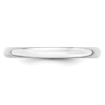 10k White Gold 2.5mm Lightweight Half Round Wedding Band