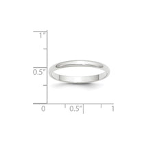 10k White Gold 2.5mm Lightweight Half Round Wedding Band