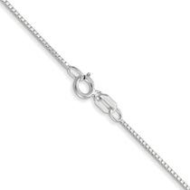 14K White Gold 16 inch .7mm Box with Spring Ring Clasp Chain