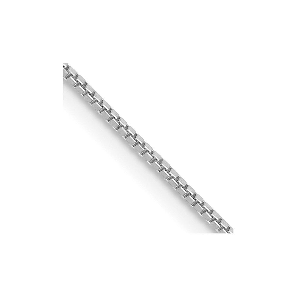 14K White Gold 16 inch .7mm Box with Spring Ring Clasp Chain