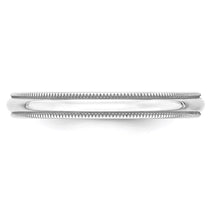 10k White Gold 3mm Lightweight Milgrain Half Round Wedding Band