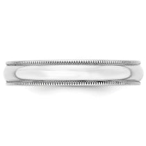 10k White Gold 4mm Lightweight Milgrain Half Round Wedding Band