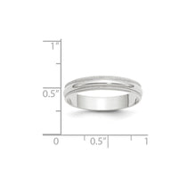 10k White Gold 4mm Lightweight Milgrain Half Round Wedding Band