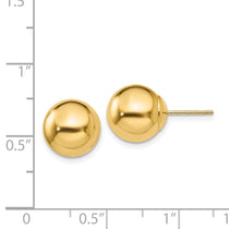 14k 10mm Polished Puffed Ball Post Earrings