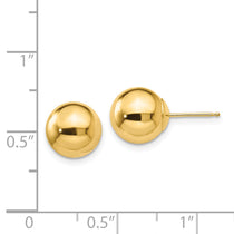 14k 9mm Polished Puffed Ball Post Earrings