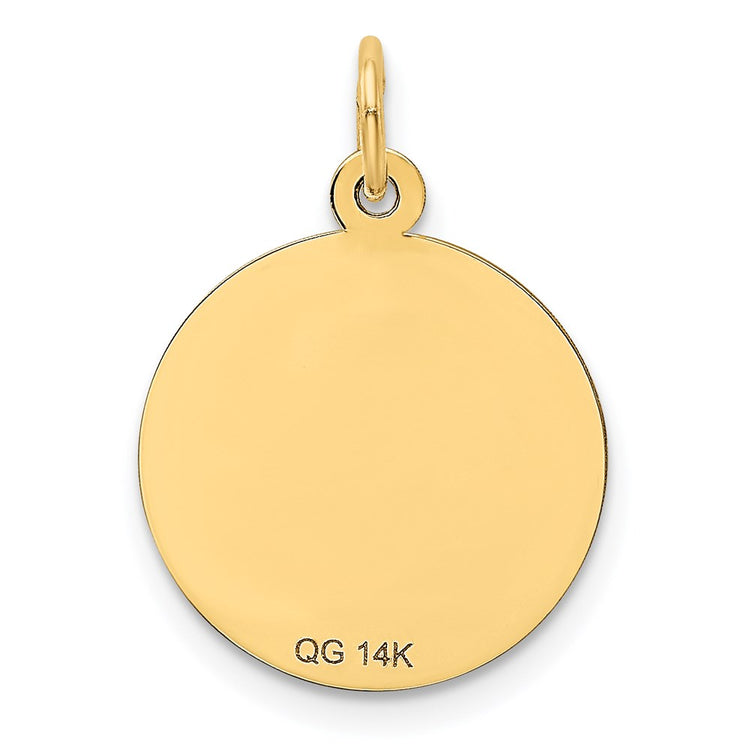 14K HAPPY ANNIVERSARY with Banner 16mm Engravable Disc Charm