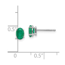 14k White Gold 6x4 Oval May/Emerald Post Earrings