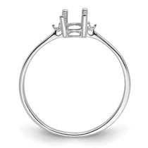 14k White Gold Diamond and 6x4 Oval Birthstone Ring Mounting