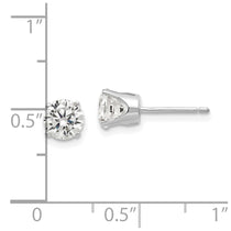 14k White Gold 5.5mm Round CZ Stud Earrings