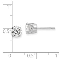 14k White Gold 5.75mm Round CZ Stud Earrings
