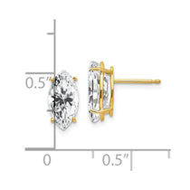 14k 10x5mm Marquise Cubic Zirconia Post Earrings