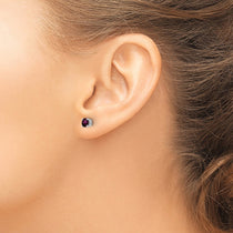 14k White Gold 4mm Round Rhodolite Garnet Post Earrings