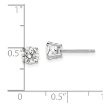 14k White Gold 5mm Round Cubic Zirconia Post Earrings