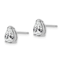 14k White Gold 7x5mm Pear Cubic Zirconia Post Earrings