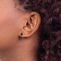 14k 5mm Trillion Garnet Post Earrings